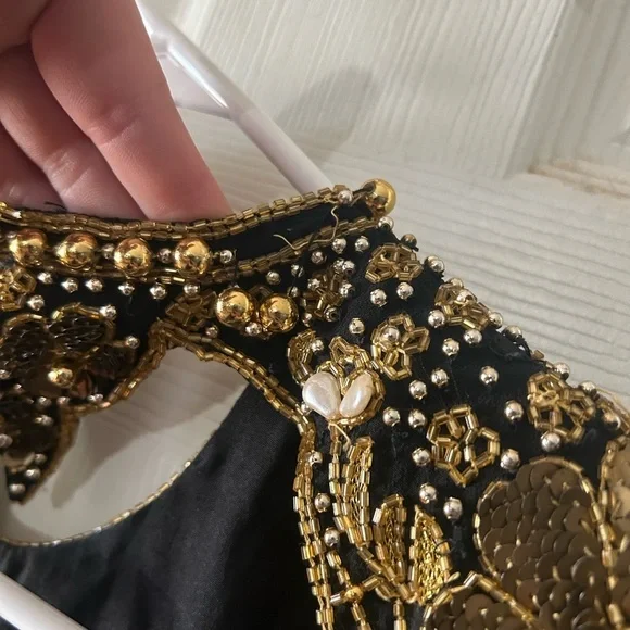 Naeem Khan Riazee Nights 80s X Open Back Slit Leg Pure Silk Long Sleeve Gown VTG - Picture 14 of 16